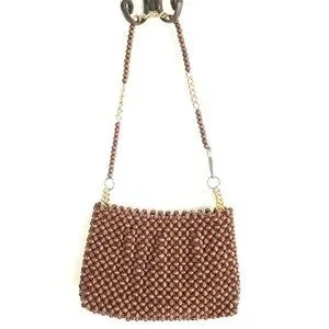 Vintage | Bags | Vintage Wooden Bead Shoulder Bag Clutch